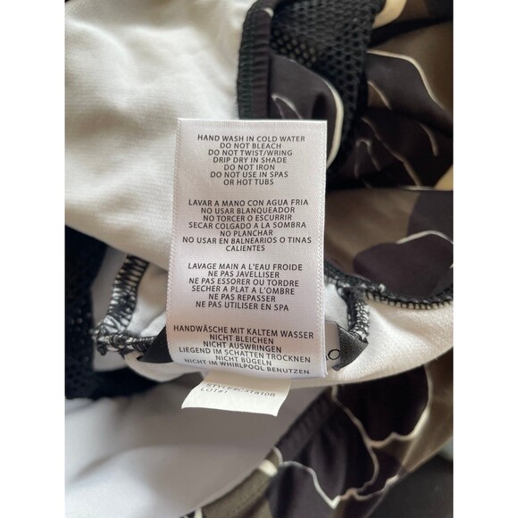 Carmen Marc Valvo‎ One Piece Swimsuit Floral Black White Green Women's Size 8 - Picture 6 of 6